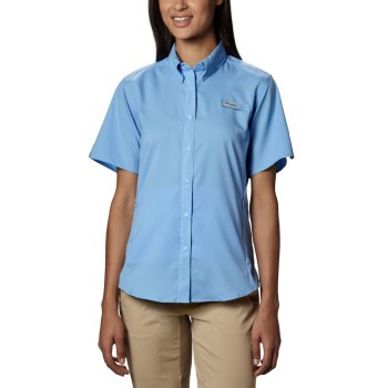 Columbia PFG Tamiami II Short Sleeve, Camisa Blancos Para Mujer | 189045-EXL